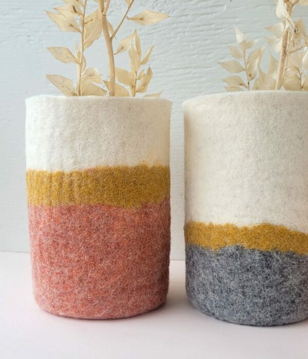 Vase bicolore brique
