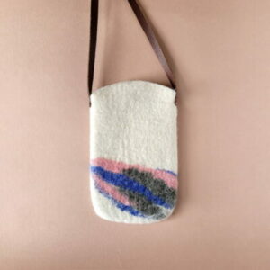 Mona - Pochette tel bleu kaki rose