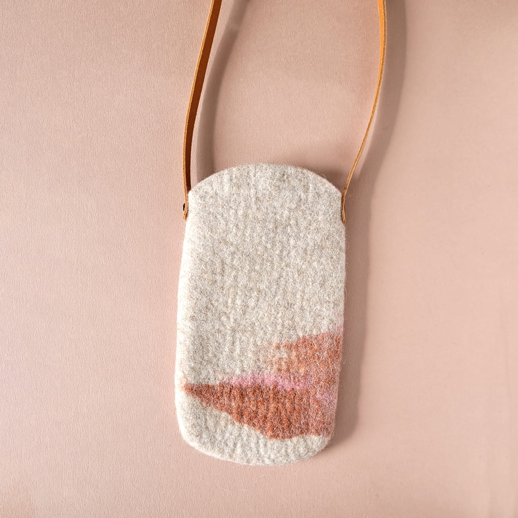 Mona - Pochette tel beige et terra cota