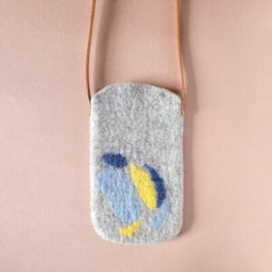 Mona - Pochette tel motif jaune bleu