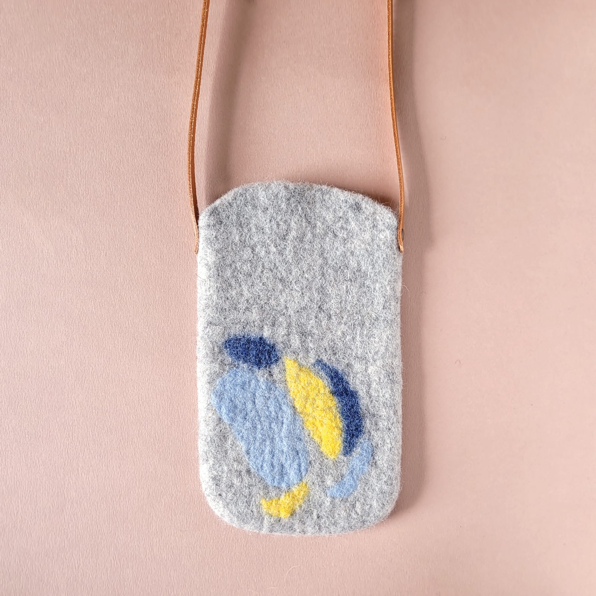 Mona - Pochette tel motif jaune bleu